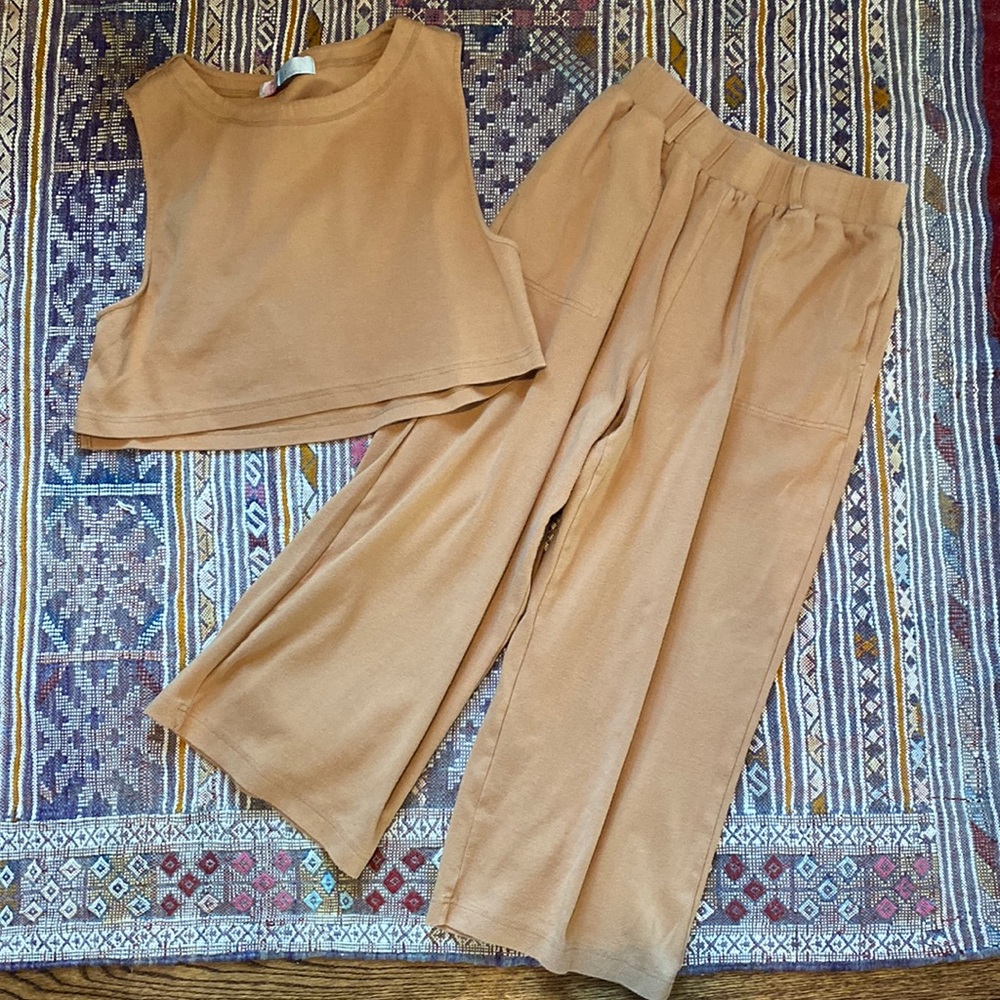 Free People Cropped Tank and Pants Set